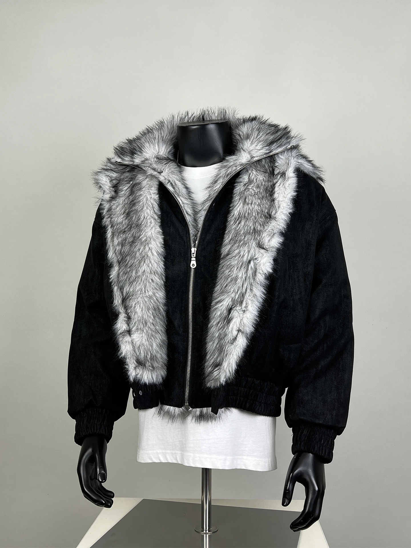 2025 Winter New Parkas Men Women Faux Two-Piece Trendy Solid Color Long Sleeve Coats Masculinity Warm Loose Comfort Chic Parkas