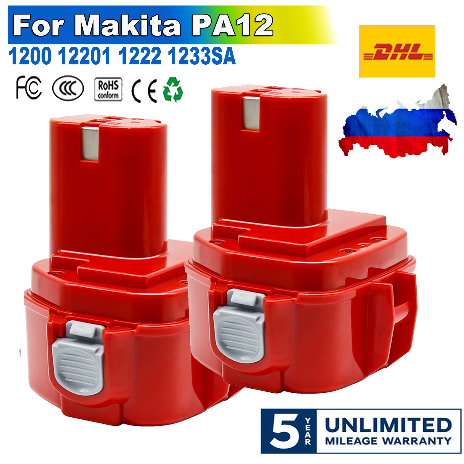 PA12 Battery For Makita 12V 4000mAh Batteries Ni-Mh 1200 1220 1201 1222 Cordless Power Tools Replacement Battery For Makita