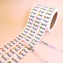 200 pz personalizzato dinosauro autoadesivo nome adesivo personalizzato nome decalcomania impermeabile bambini ebrei etichetta stazionaria