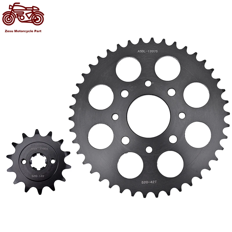 520 14T 42T Motorcycle Front and Rear Sprocket Carburized Steel for KT/M200 125 200 Du/ke 2012-2014 For KT/M 125 Du/ke 2011-2013