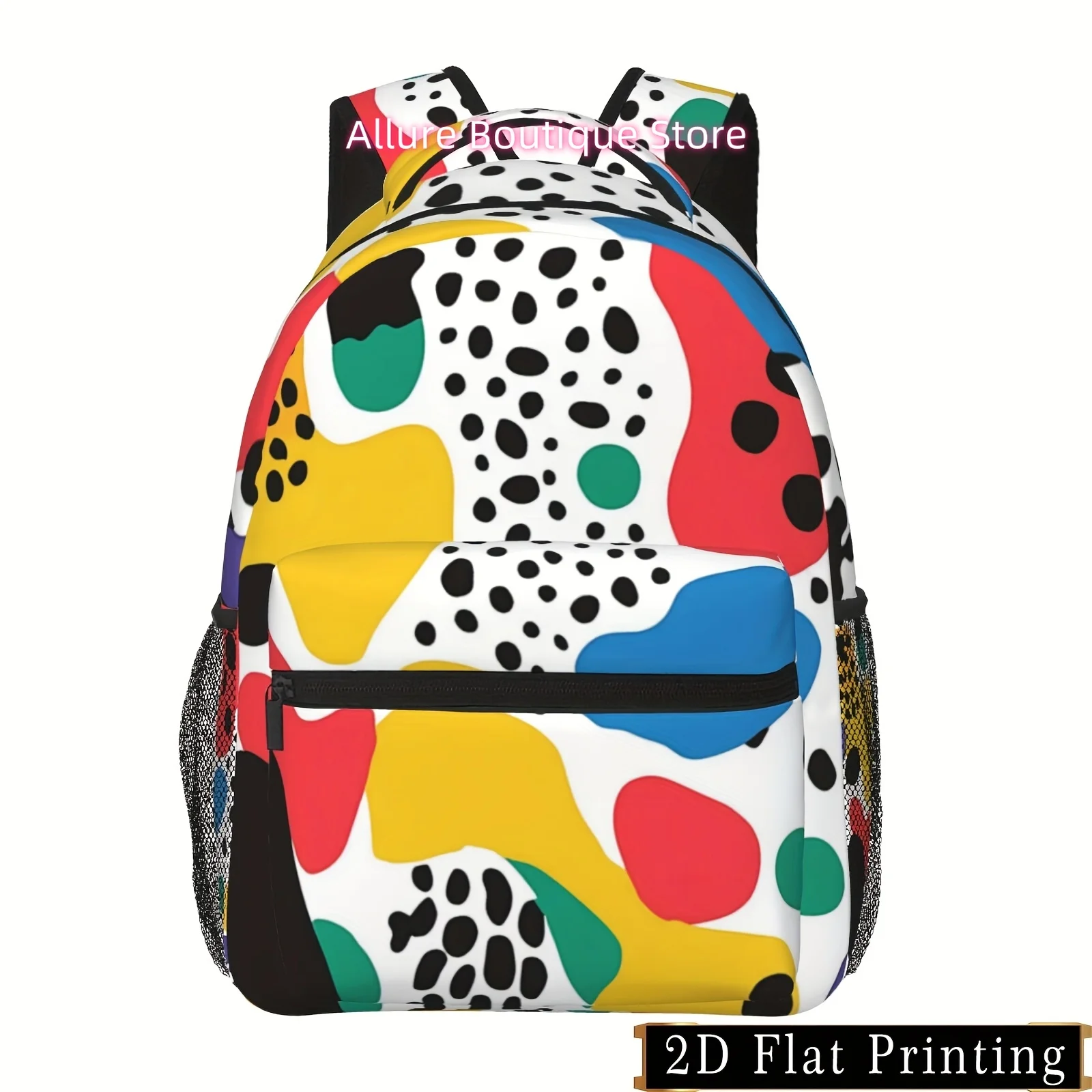 Structuralist Color Block Pattern Full-Color Printed Men'S And Women'S Youth Campus Return Season Student Backpack Ipad Laptop B