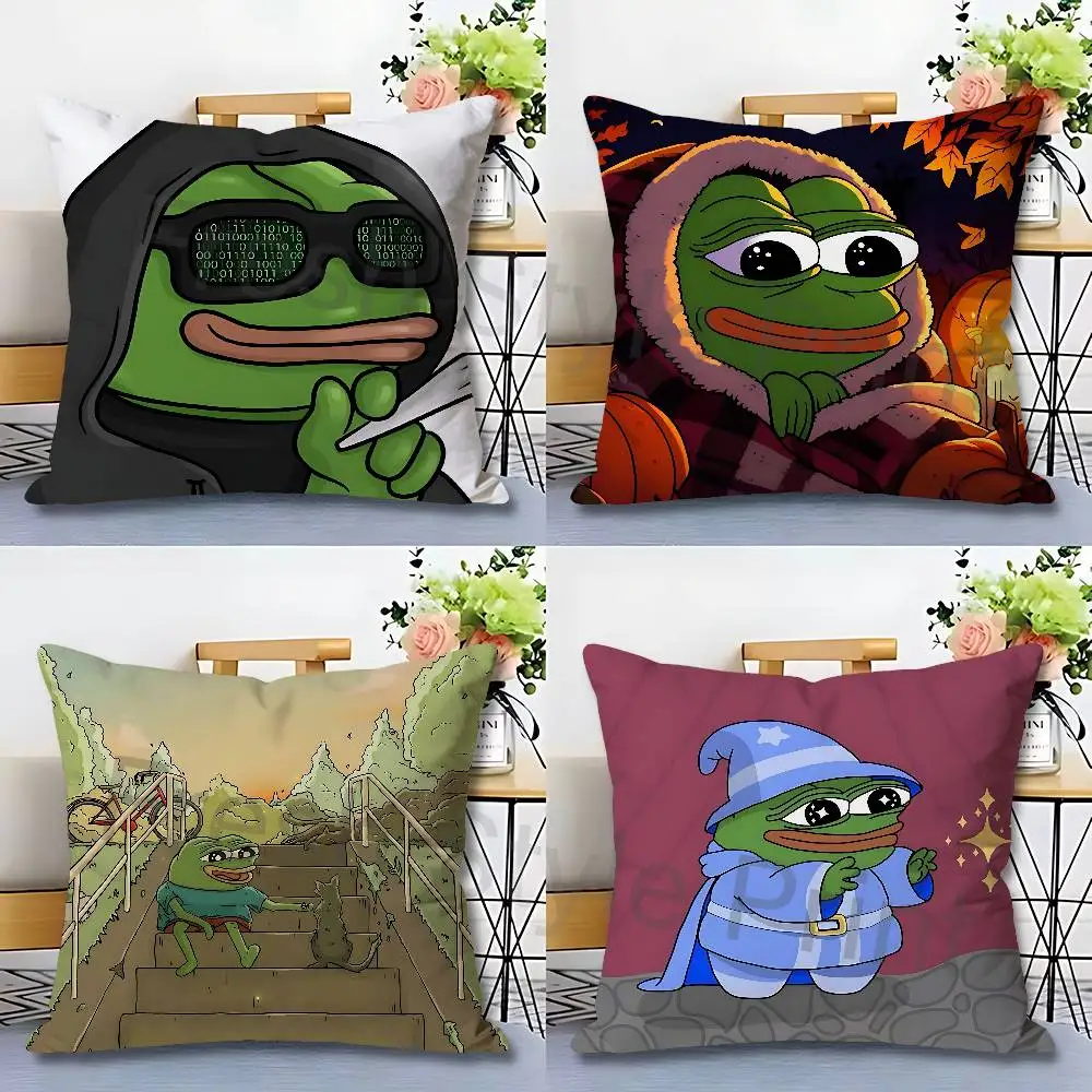 

Meme P-Pepe the F-Frog Anime Celebrity Merchandise All-Match Printed Pillow Case Sofa Car Office Room Decoration Protector