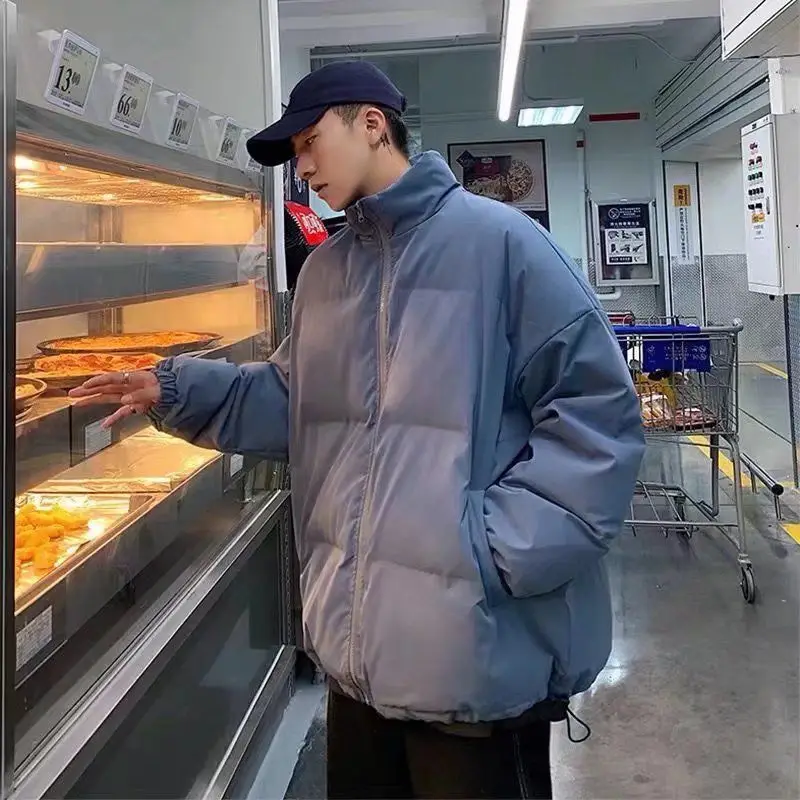 

Новая мужская утепленная хлопковая куртка-пуховик 2025 года в корейском стиле, повседневная молодежная модная одежда в гонконгском стиле