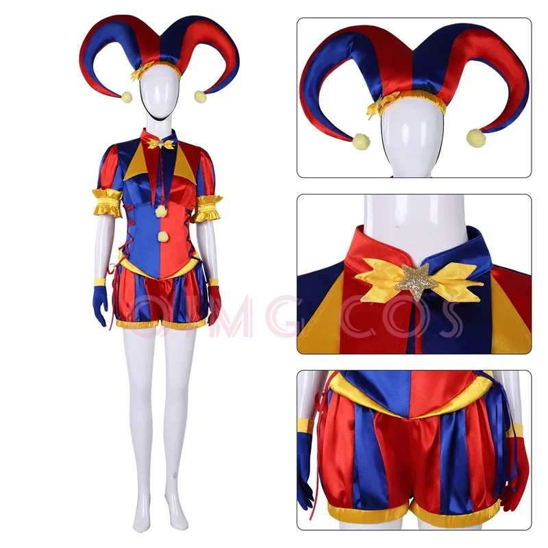 The Amazing Digital Circus Pomni Cosplay Costume Carnival  Anime Uniform Halloween Costumes Women Game view 4