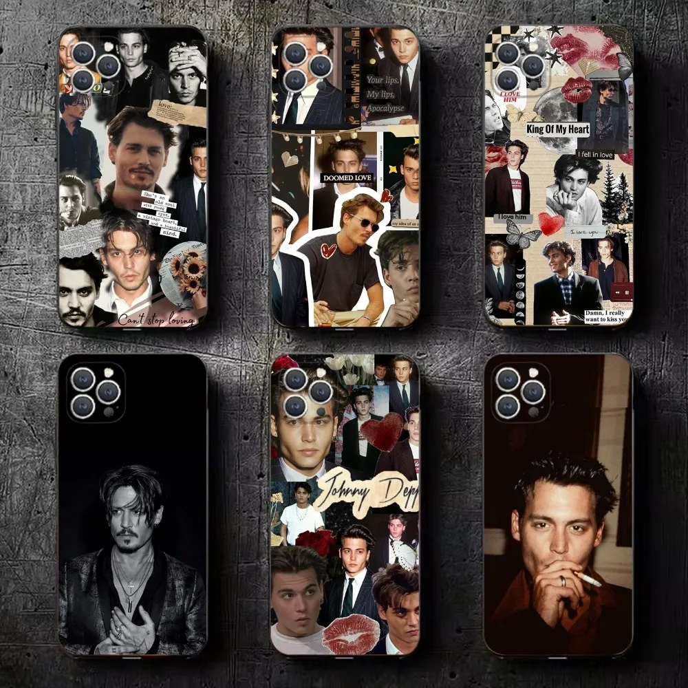 Johnny Depp Actor   Phone Case For iPhone 16,15,14,13,12,11,Plus,Pro Max,XS,X,XR,SE,Mini,8,7 Soft Silicone Black Cover