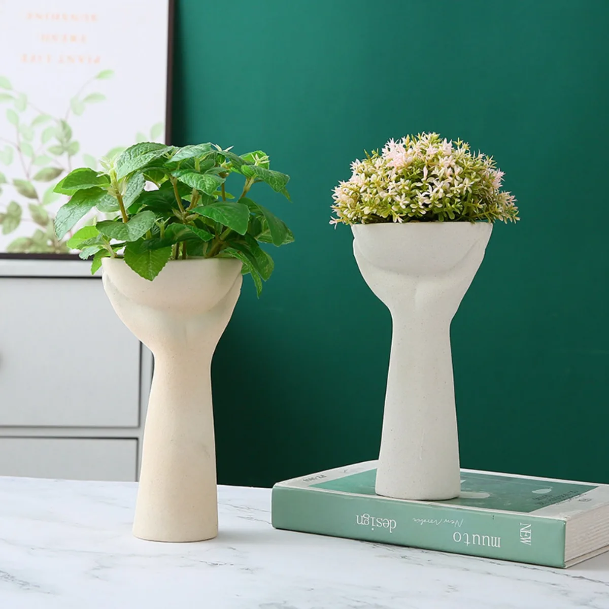 

Nordic Ceramic Vase Minimalist Home Decor Living Room Tabletop Vase Creative Dried Flower Arrangement Decoration