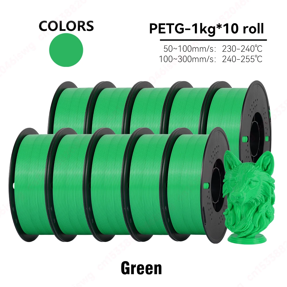 KINGROON 10KG/5KG/1KG PETG Filament 1.75mm Hoge Taaiheid Groothandel 10 Rolls/5Rolls/1Roll 3D Printing Materialen voor 3D Printer
