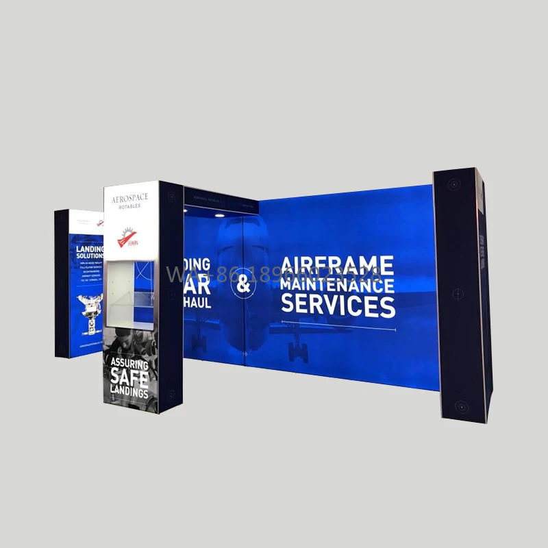 Cabina de exposición portátil de 3x6m, 10x20 pies, soporte de exhibición para ferias comerciales con marco de aluminio