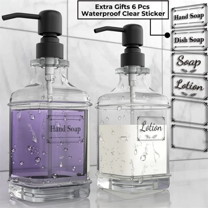 Soap Bottles Boday Shampoo Lotion Container Glass 300ml 550ml Storage Dispenser