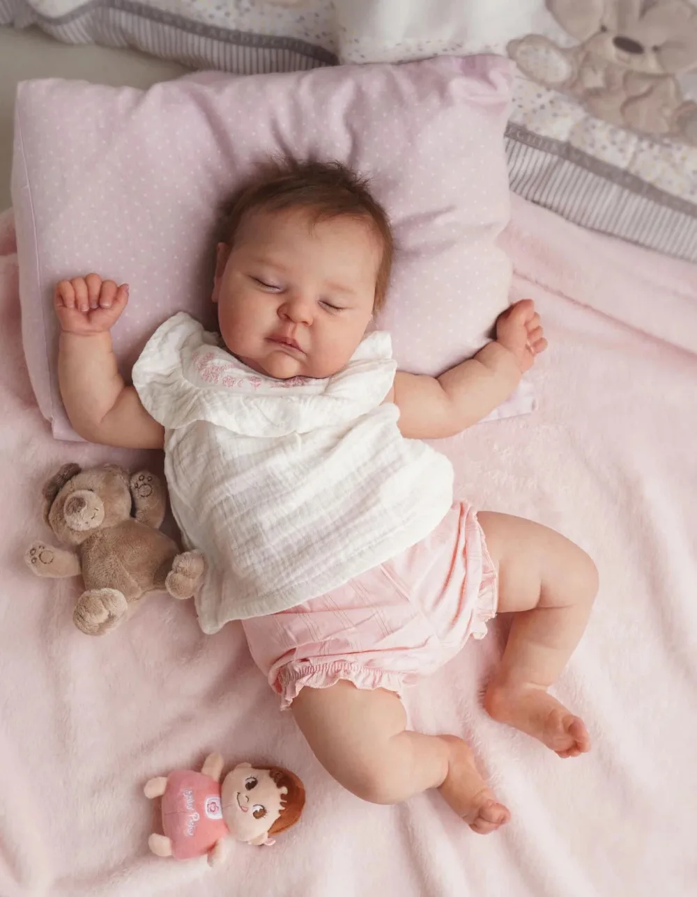 

48CM Reborn Baby Doll Peaches Newborn Baby Girl Doll 3D Skin Multiple Layers Painting with Visible Veins Soft Bebe Reborn Dolls