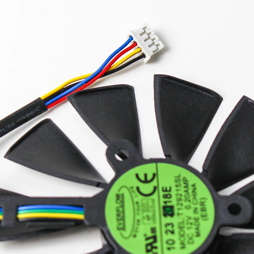 ر 129215 مروحة بطاقة الرسومات SH لـ ASUS RTX2060 2060S 2070 مروحة تبريد بديلة لبطاقة الرسومات 4Pin