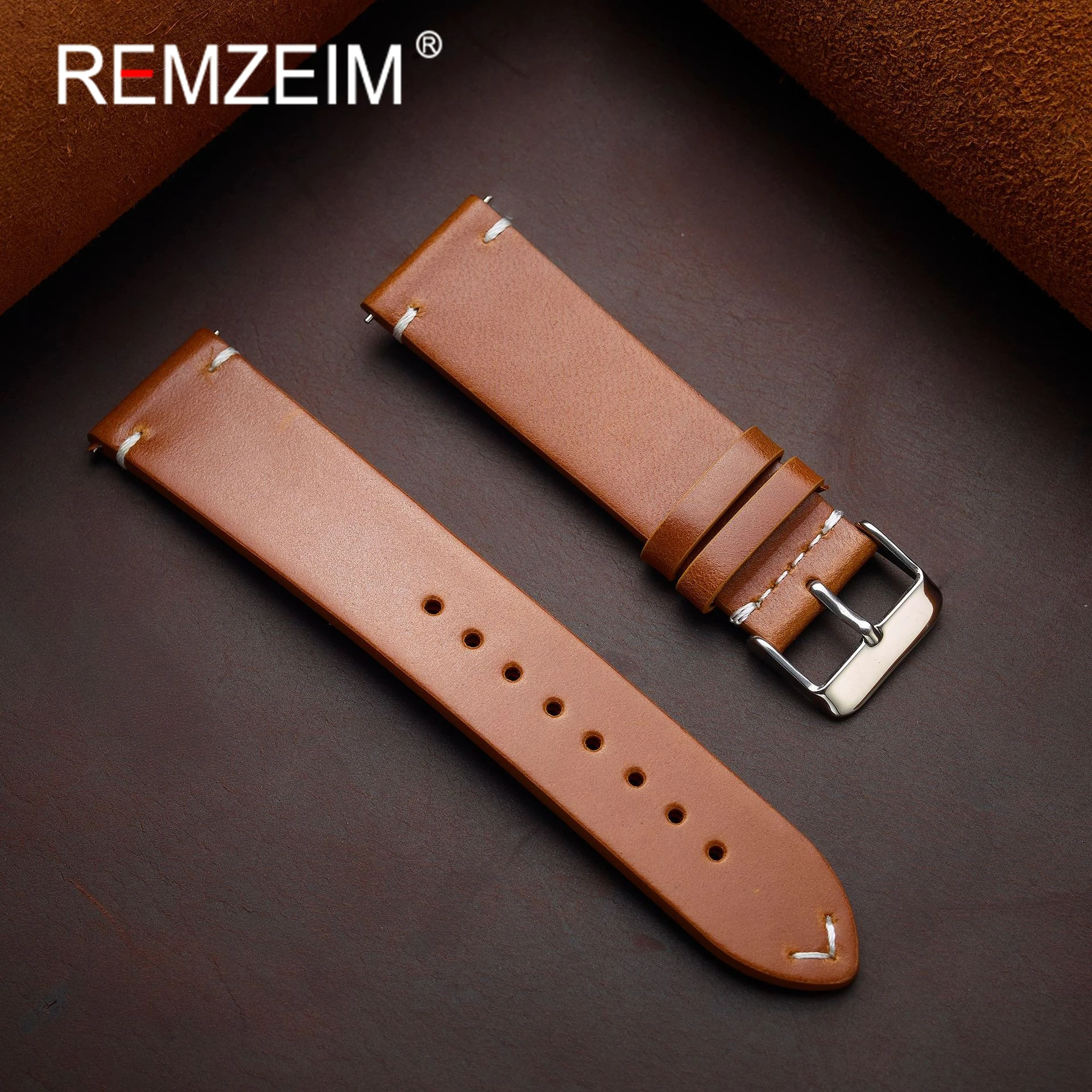 Universal Oil Wax Genuine Leather Watch Strap 18mm 19mm 20mm 21mm 22mm Quick Release Retro Cowhide Watch Band Watch Accessories