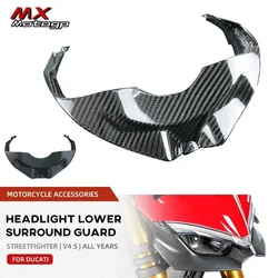 V4 Motorcycle Headlight Lower Surround Guard For DUCATI Streetfighter V2 V4 V4S 2019-2024 Carbon Fiber Head Light Fairing Cover