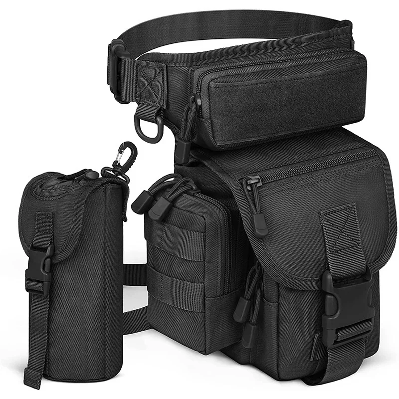 

Drop Leg Bag for Men Tactical Metal Detecting Thigh Pack with Water Bottle Pouch