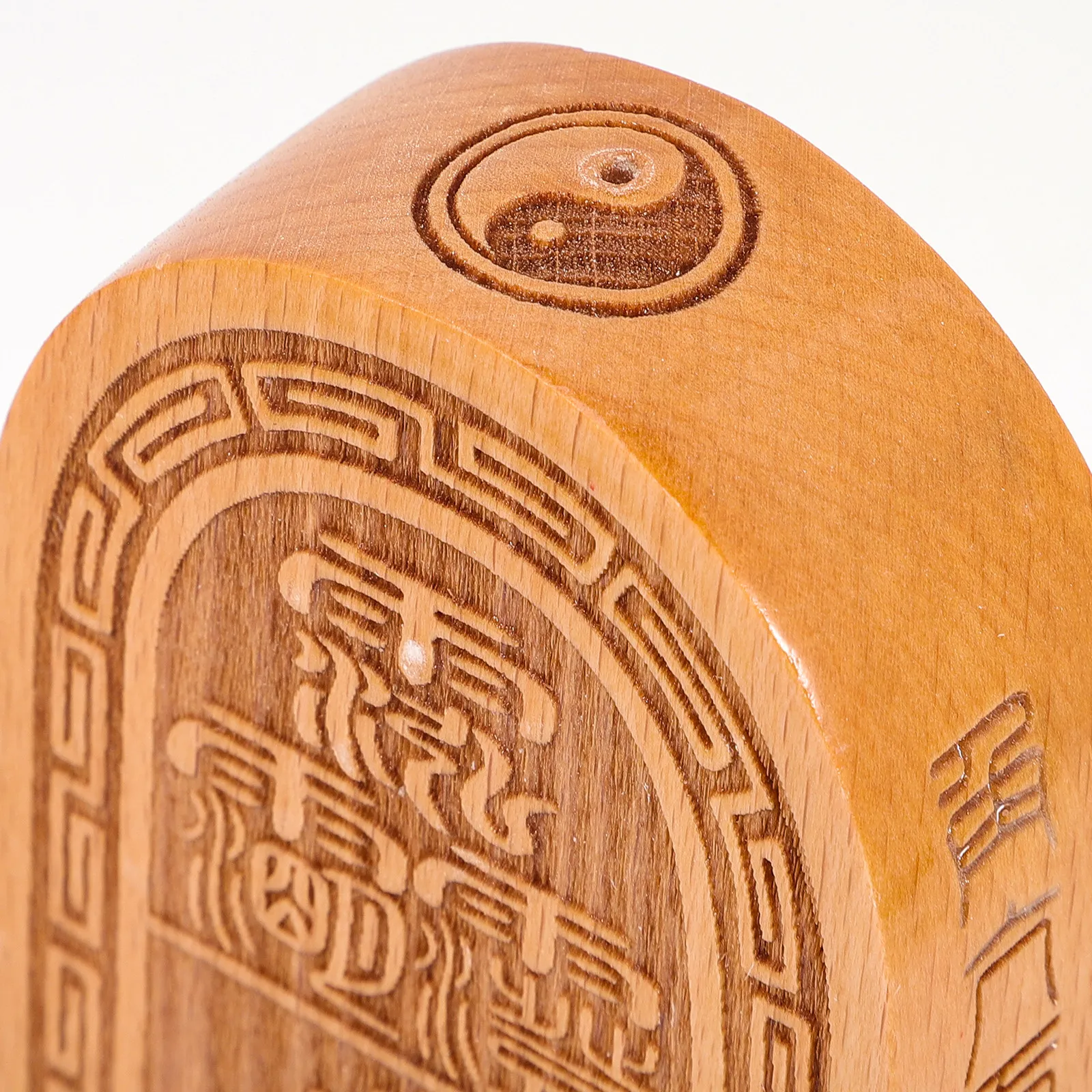 Estatua de Madera de Melocotón Tallada con Símbolo Xuan Nu, Adorno Taoísta para Decoración del Hogar, Amuleto de Protección y Exorcismo para Mesa de Altar