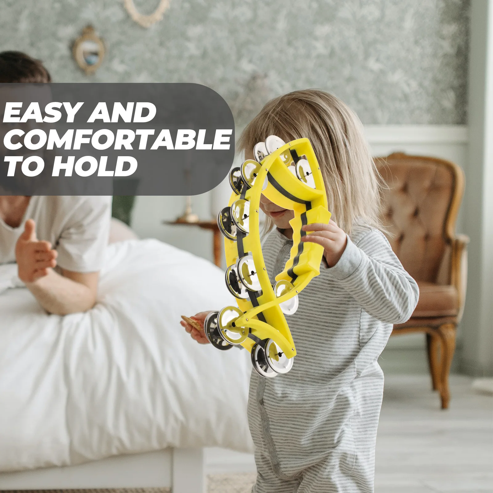 

Fish Shaped H Bell Instrument Kids Adults Portable Party Tambourine Toy Nursery Learning Educational Gift