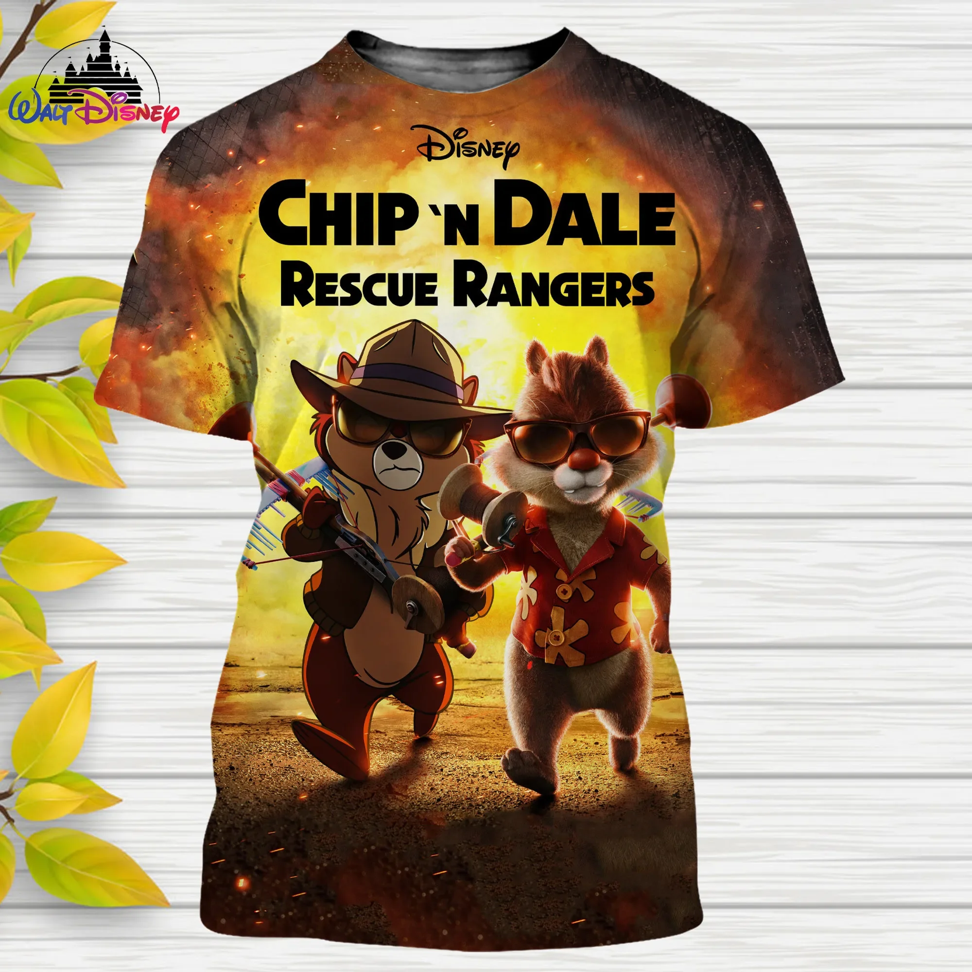 

2024 Disney Cartoon Chip'n Dale Rescue Rangers 3D Print Tshirt Boys Girls High Quality T Shirt Casual Style Streetwear