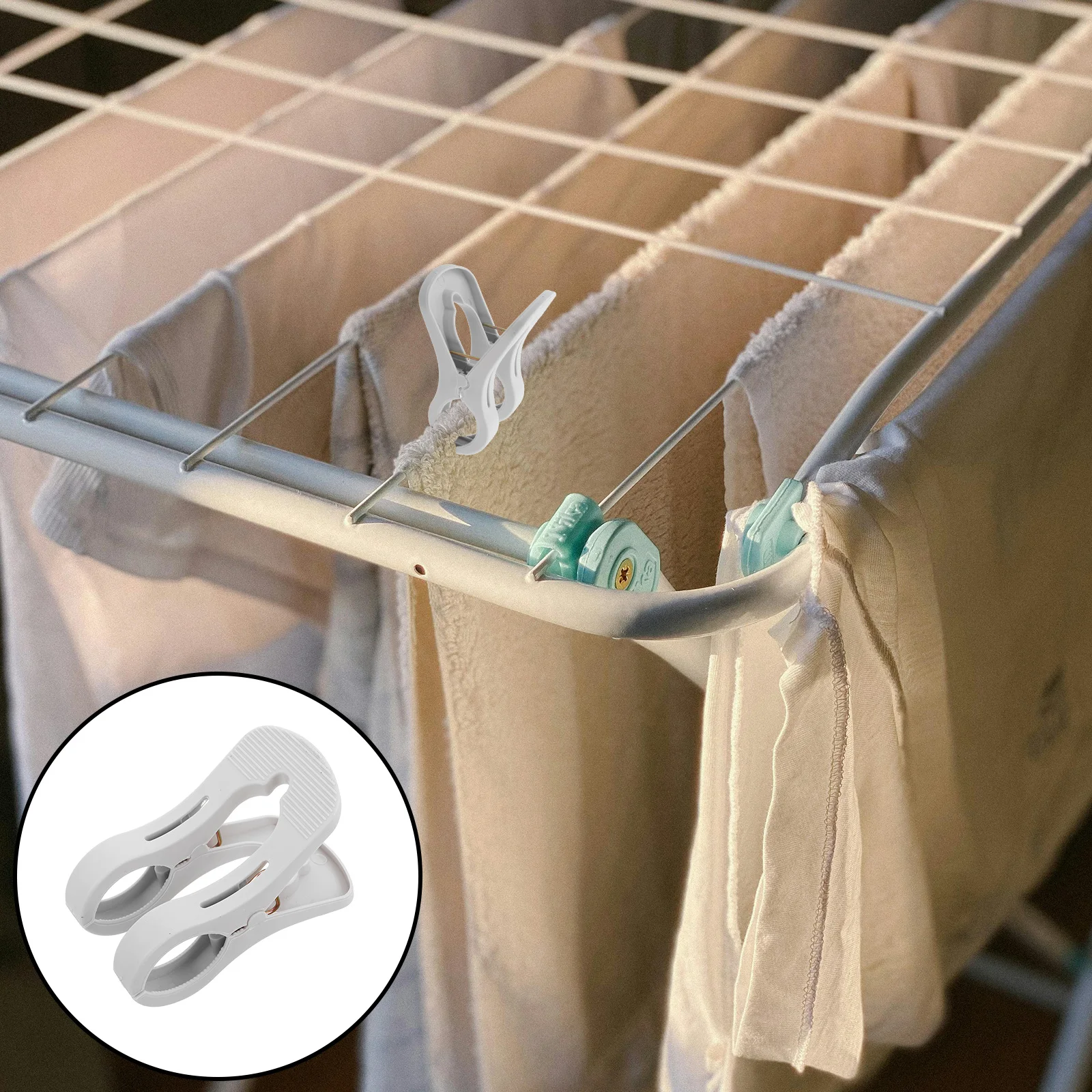 

10Pcs Outdoor Windproof Plastic Clothespins Heavy Duty Clothes Pins for Camping Travel Multipurpose Clips for Hanging Laundry