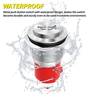 Daiertek Hornknopf 12V 20A Schwere 16 -mm -Metallhorn -Schalter Blau LED -Stemboat 8 Hauptverkäufe Edelstahl Botao 12V - №6