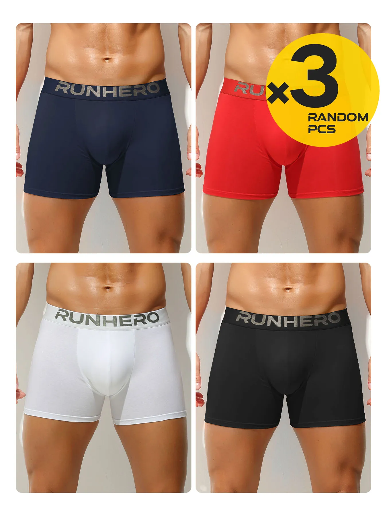 

2025 popular sports Men's Boxer Panties With Padded Buttockssponge Thickened Fake Butt Men Underpants Daily Wear 2/3/4PCS S-XL