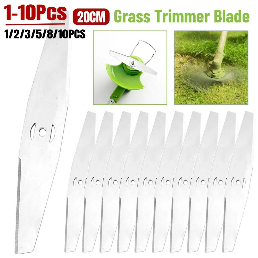 1-10Pcs Grass Trimmer Blade 20CM Metal Electric Lawn Mower Saw Blade Replacement Grass Brush Cutter Blade Garden Power Tool Part