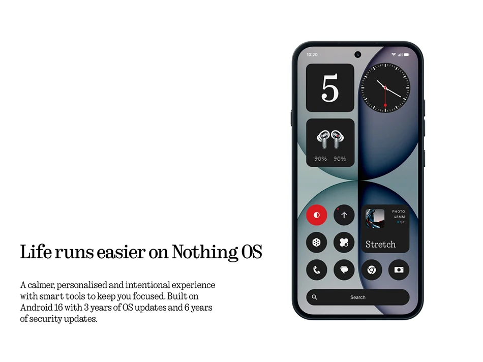 Nothing Phone (4a)Snapdragon 7s Gen 4 6.78-inch flexible AMOLED 5080mAh battery 50 MP IP64 NFC Global version