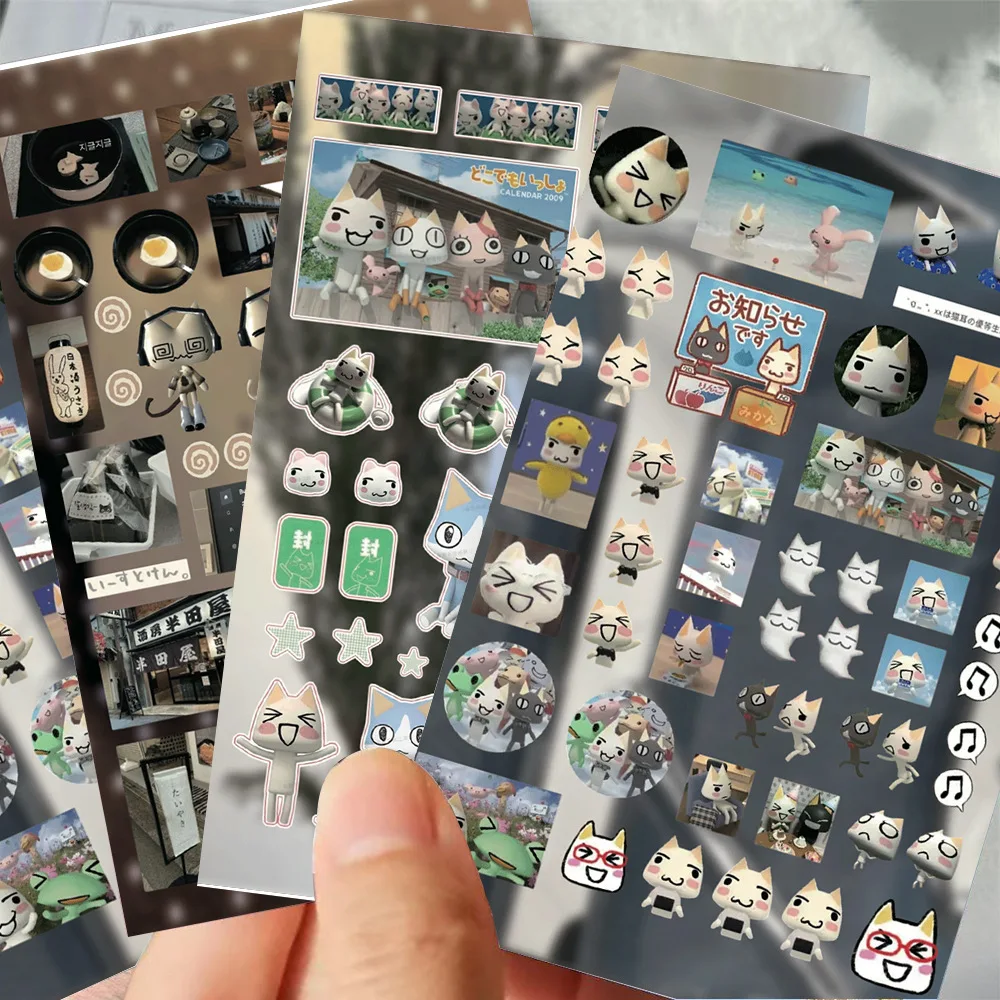 8PCS Cartoon Doro Cat Cute Stickers Inoue Toro Sticker Luggage Suitcase Skateboard Phone Hand Account Graffiti Decals Gift Toy image 4