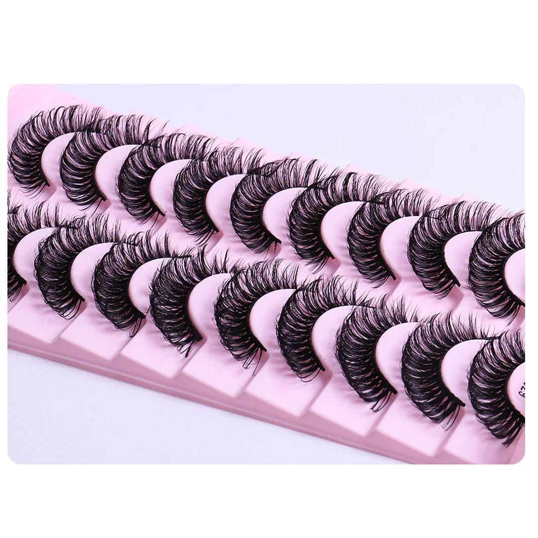 10 Paar Wimpern dd Curl 8-23mm russische Wimpern 3d Nerz Wimpern wieder verwendbare flauschige russische Streifen Wimpern Wimpern verlängerung