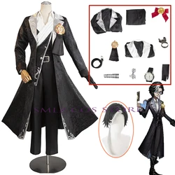 D M Photographer Cosplay Game Identity V Costume Joseph Desaulniers Costume D.M Uniforms trench Suit Wig Party Outfit for Man