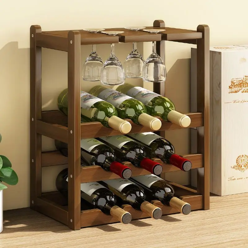 

Винная полка Полка Винный шкаф от пола до потолка Стеллаж для выставки товаров Бытовая стойка для бокалов Небольшой ресторанный стол