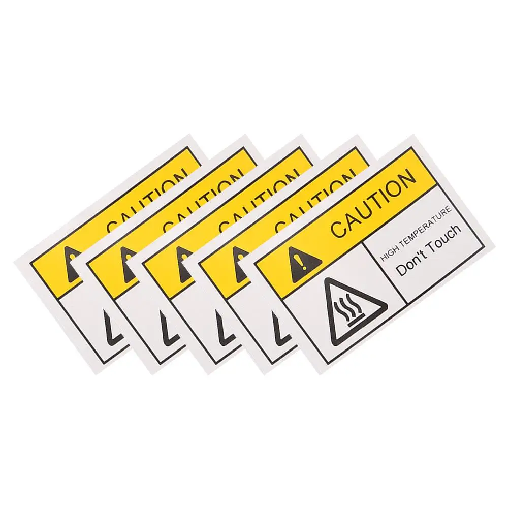 5 Sheets High Temperature Warning Labels Stickers Hot Surface Safety Signs Do Not Touch Heat Resistant Adhesive Marks For