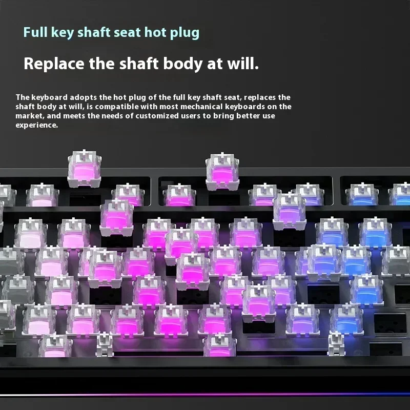 Weikav WK75 RGB Mechanical Keyboard with Hot-Swap Wireless Tri-Mode Customization Perfect Gaming E-sports PC Accessory Gift