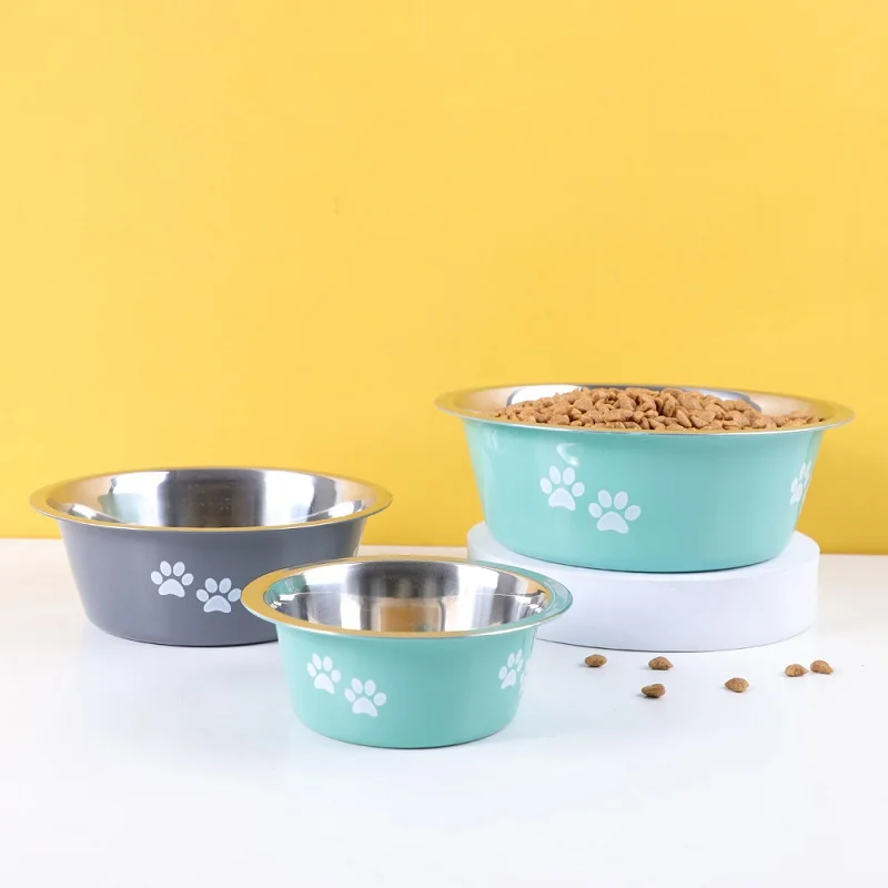 Non-slip Dog Bowls For Small Medium Large Dog Feeder Bowls And Drinkers Stainless Steel Pet Feeders Pets Dogs Accessories