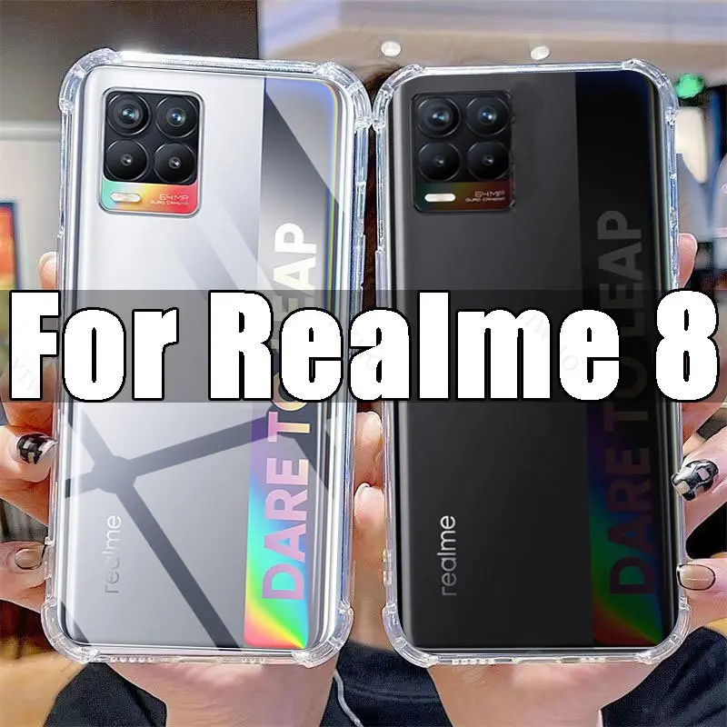 Clear Phone Case for Realme 8 TPU Transparent Case Realme8 6.4