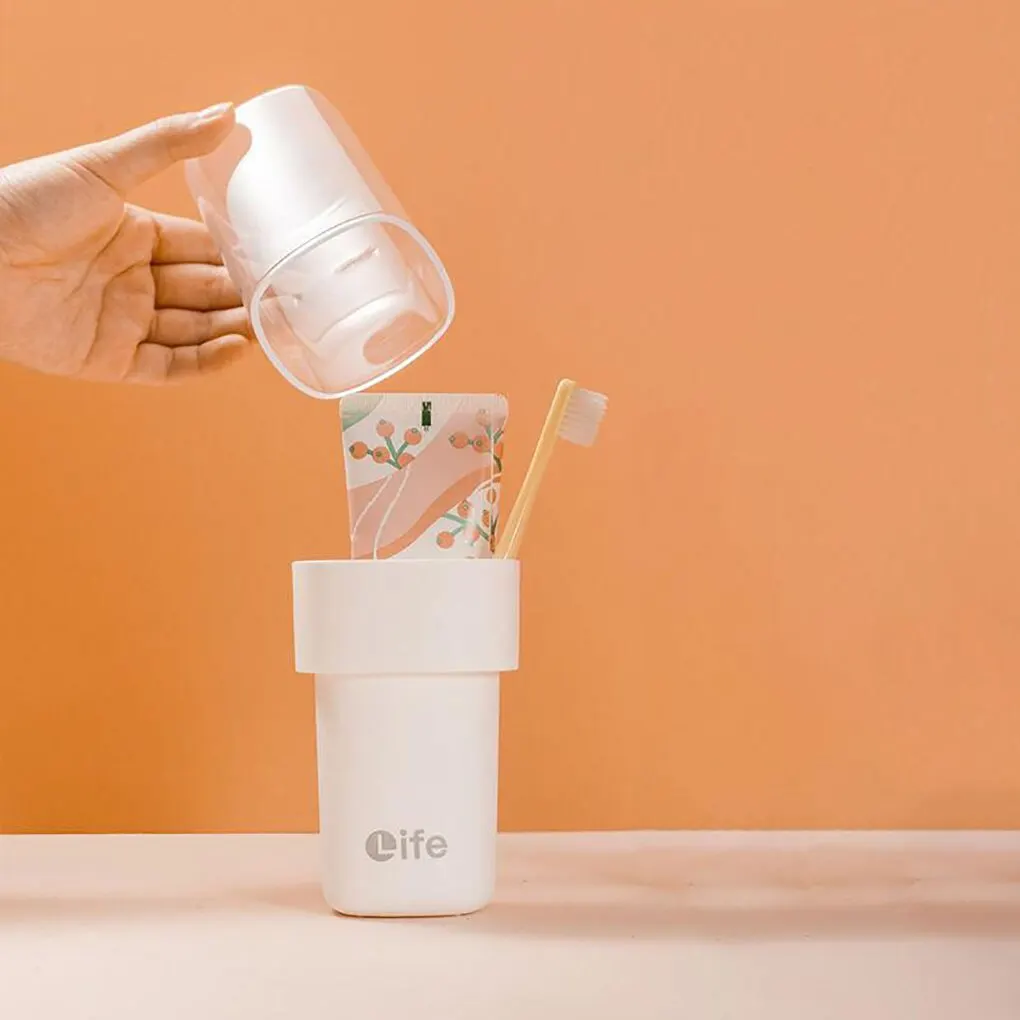 Clear Toothpaste Toothbrush Holder com Wash Cup, Travel Portable Toothpaste Toothbrush, Multifuncional Storage Box, Proteger Capa