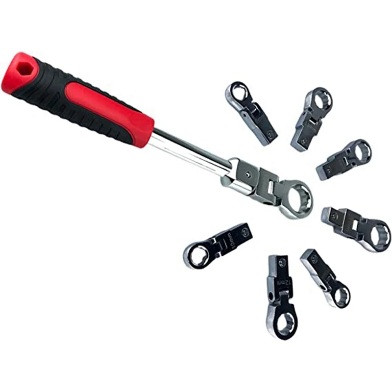 9-19Mm 8-Piece Wrench Set Multi-Function Gear Wrench Ratchet Combination Wrench Wrench Hand Tool