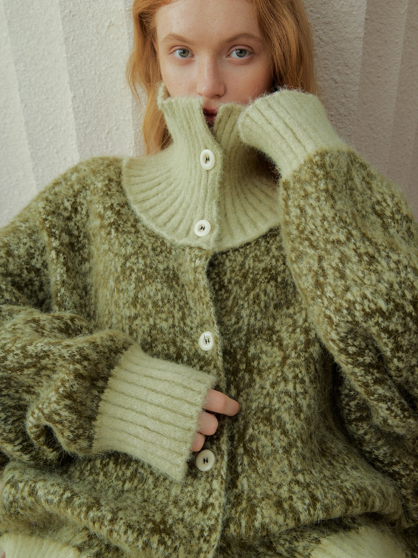 

Женский вязаный кардиган-свитер Oz Thiened с двусторонним воротником, осенне-зимняя теплая и уютная вязаная одежда