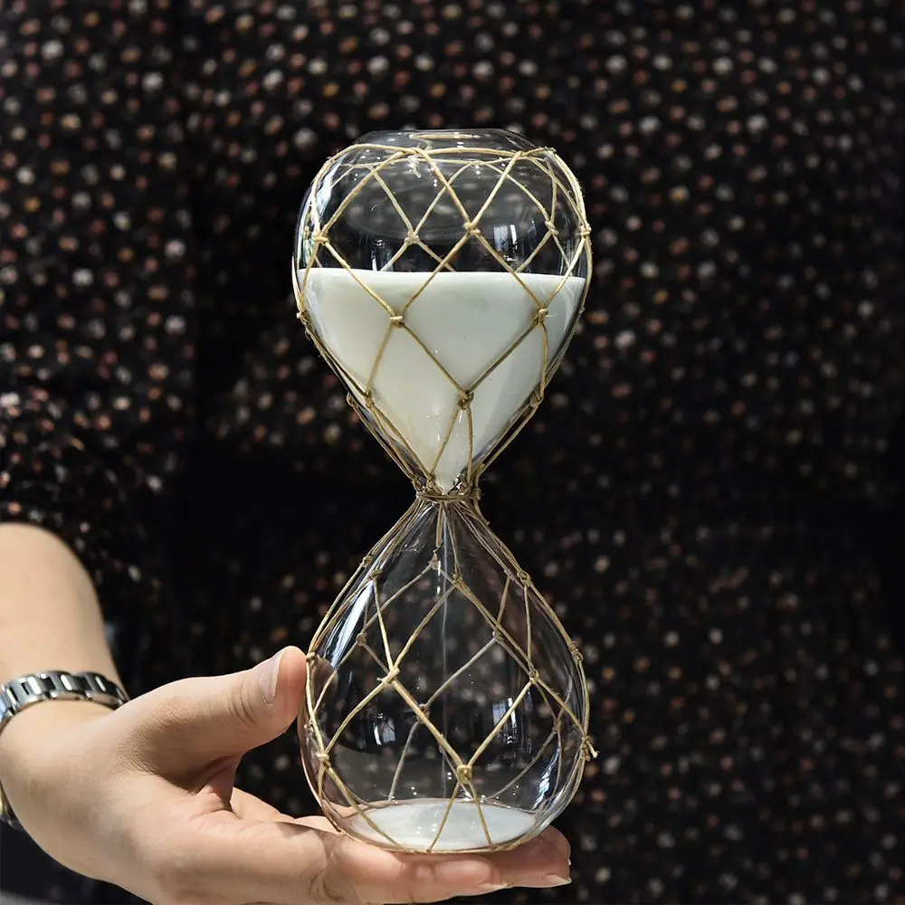 30mins White Mesh Bag Hourglass Sand Timer Kitchen School Crystal Hour Glass Sandglass Sand Clock Tea Timers Home Decoration