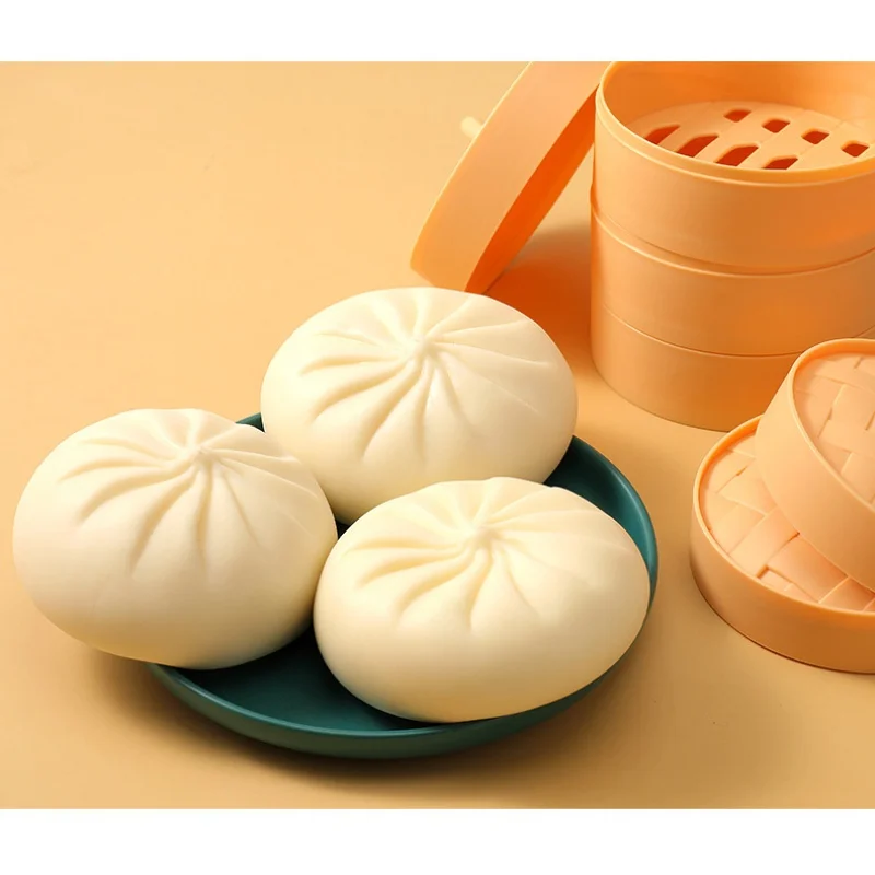 

1pcs Venting Steamed Bun New Steamer Decompression Simulation Stuffed Bun Toy Large Size Stuffed Bun Slow Rebound Decompression