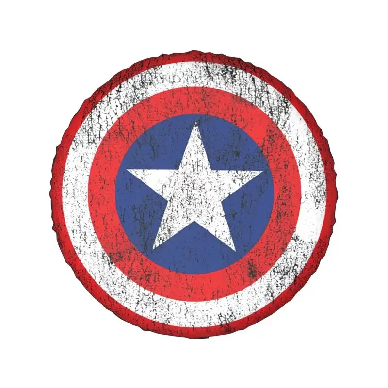 Captain Shield Logo Spare Wheel Cover Fit for Jeep Hummer 4WD Trailer Custom America Movie Tire Protector 14