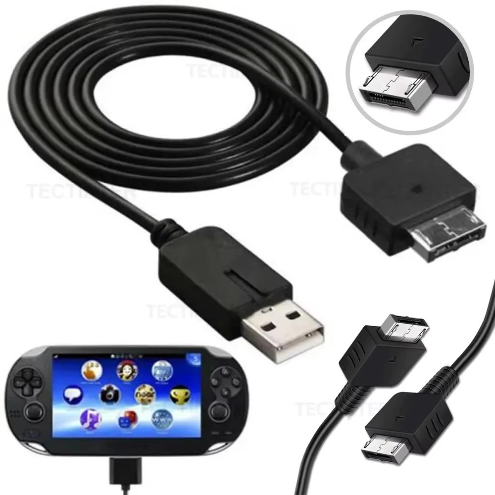 Cable de carga USB para Sony Playstation PS Vita PSV1000, adaptador de corriente para consola PS Vita con función de transferencia de datos, accesorio