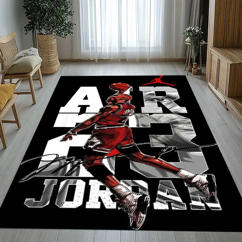 Basketball Sign J-Jordan Printed Soft Non-Slip Large Area Rug for Living Room,Bedroom Playroom Carpet Mat for Sofa,Home Decor