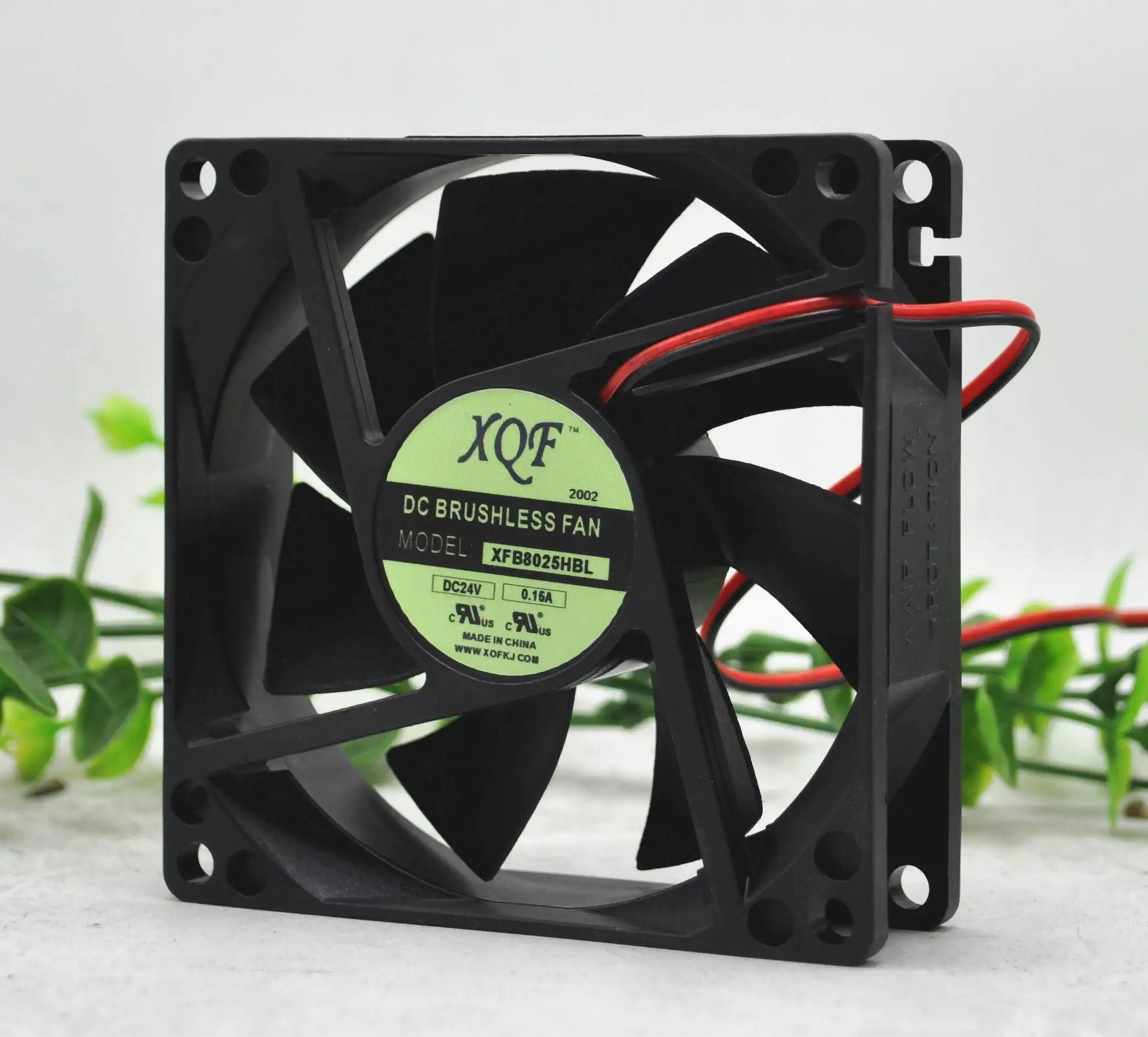 Xqf xfb8025hbl dc 24v 0.15a 80x80x25mm ventilador de refrigeração do servidor de 2 fios