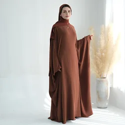 Latest Islamic Clothing Oversize Modest Abaya Women Muslim Dress Loose Prayer Batwing Sleeve Abaya Turkey Eid Ramadan Abaya Robe