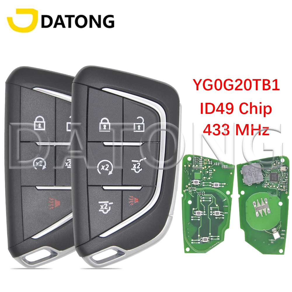 

Datong World Car Remote Control Key For Cadillac CT4 CT5 2020 2021 2022 Escalade 2021-2022 YG0G20TB1 ID49 433MHz Promixity Card