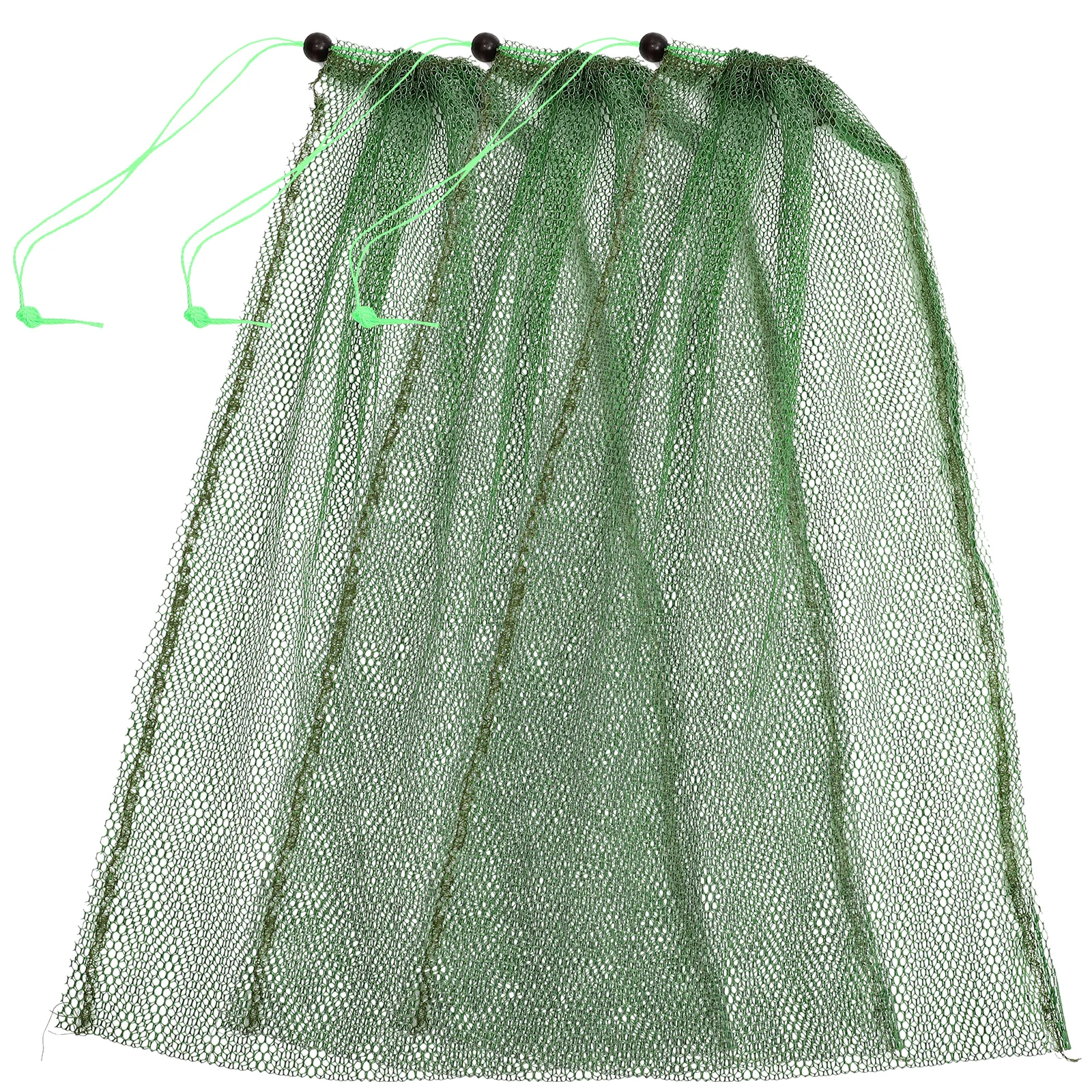 

3 Pcs Foldable Fish Drawstring Bag For Mesh Bags Fishing Net Bags Storage Quick-Drying Lightweight Fishing Gear