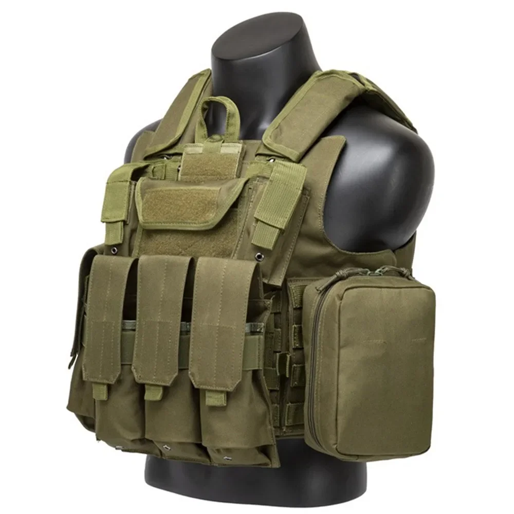 Jacket Tactical Vests Army Fan Molle Waistcoat Combat Hunting with Pouch Assault Plate Carrier CS Mens Outdoor Fight 8 Piece Set