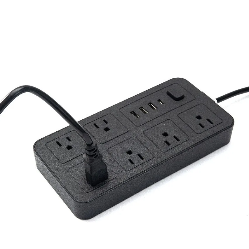 US Power Strip Extension Electrical Socket with 6 Outlets 3USB Type-c 2000W AC110~250V Power Sockets