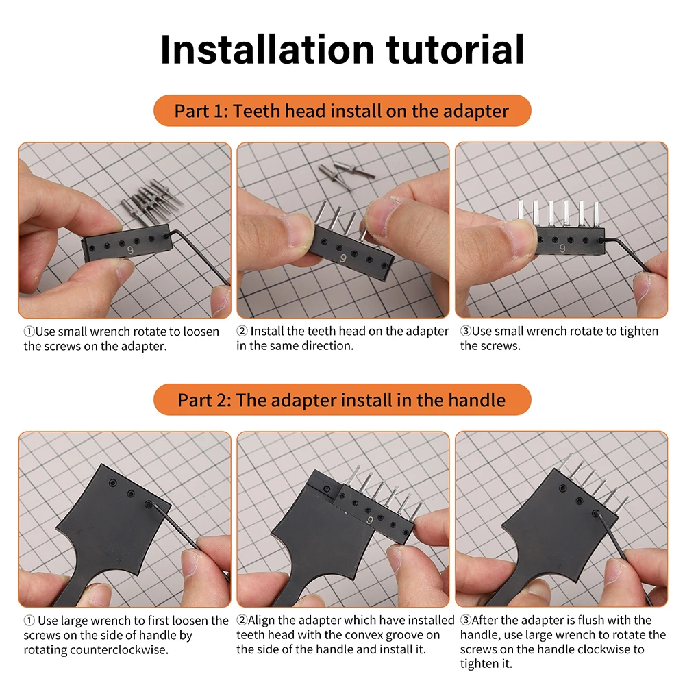 WUTA Interchangeable Adapter/ Head Accessories for Multifunctional Leather Hole Punch Pricking Iron Stitching Chisel Craft Tools