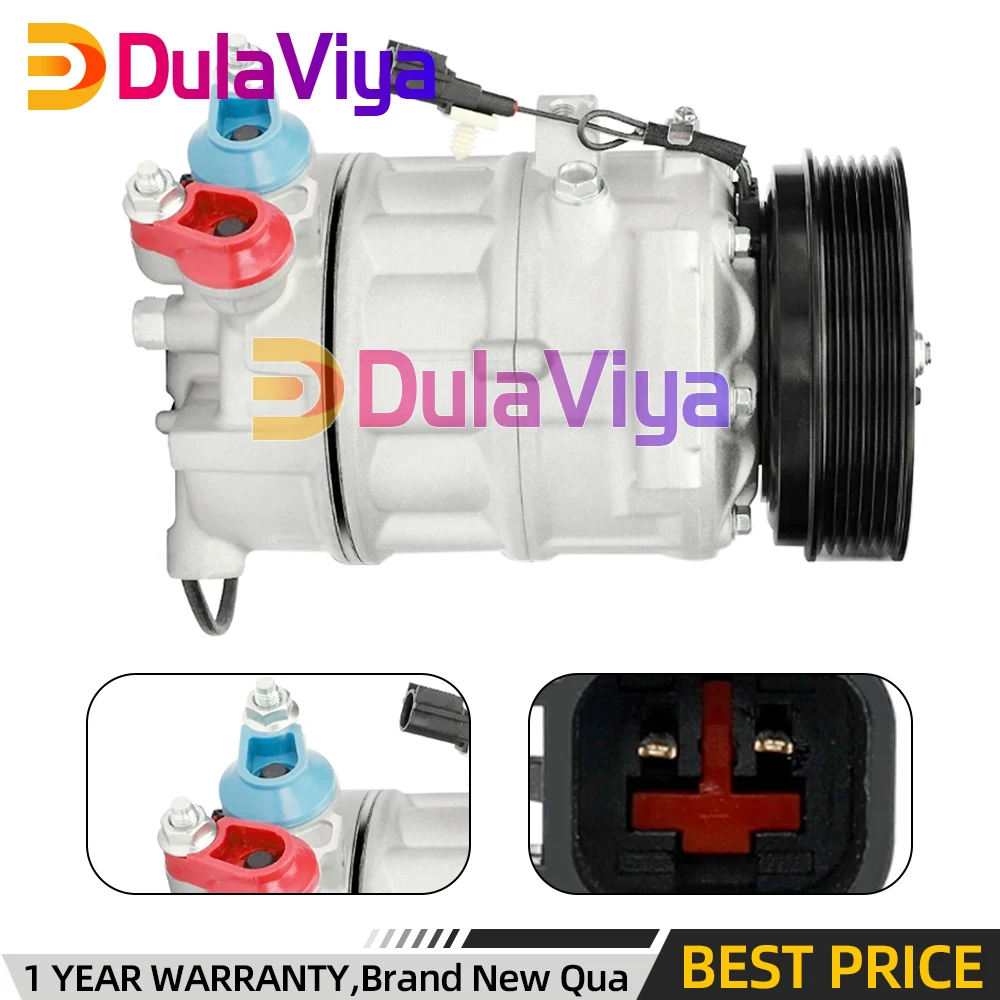 Compresor de Aire Acondicionado con Polea de 6 Ranuras para Volvo S60 2015-2018 S60 Cross Country 2.0L 360102540 360112770